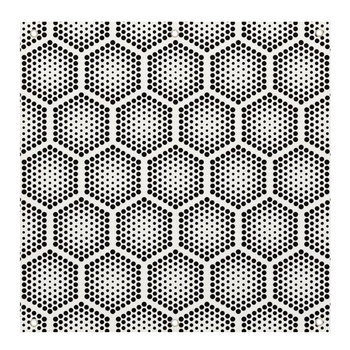 Halftone Tech Hexagons Seamless Pattern Banner and Sign 4  x 4 