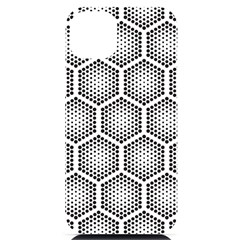 Halftone Tech Hexagons Seamless Pattern Iphone 14 Plus Black Uv Print Case by Ket1n9