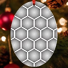 Halftone Tech Hexagons Seamless Pattern Uv Print Acrylic Ornament Oval by Ket1n9