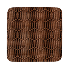 Halftone Tech Hexagons Seamless Pattern Square Wood Guitar Pick Holder Case And Picks Set