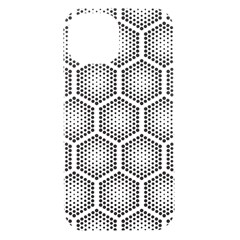 Halftone Tech Hexagons Seamless Pattern Iphone 15 Black Uv Print Pc Hardshell Case by Ket1n9