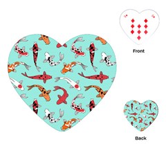 Pattern With Koi Fishes Playing Cards Single Design (heart)