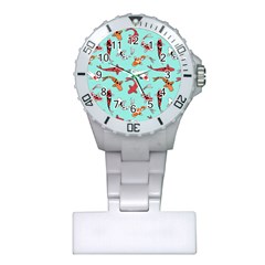 Pattern With Koi Fishes Plastic Nurses Watch by Ket1n9