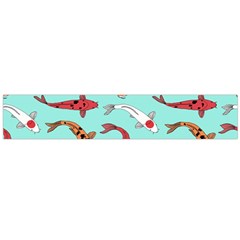 Pattern With Koi Fishes Large Premium Plush Fleece Scarf 