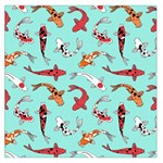 Pattern With Koi Fishes Square Satin Scarf (36  x 36 ) Front