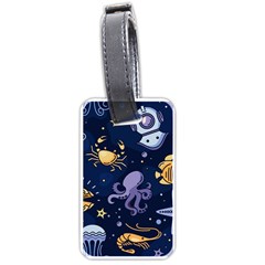 Marine Seamless Pattern Thin Line Memphis Style Luggage Tag (one Side) by Ket1n9