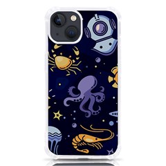 Marine Seamless Pattern Thin Line Memphis Style Iphone 13 Tpu Uv Print Case by Ket1n9