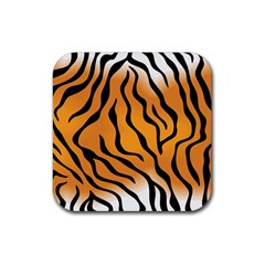 Tiger Skin Pattern Rubber Coaster (square) by Ket1n9