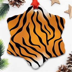 Tiger Skin Pattern Snowflake Ornament (two Sides)