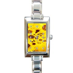 Beautiful Sunflowers Rectangle Italian Charm Watch by Ket1n9