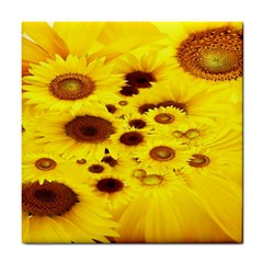 Beautiful Sunflowers Tile Coaster by Ket1n9