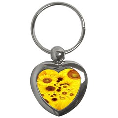 Beautiful Sunflowers Key Chain (heart)