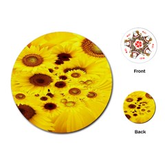 Beautiful Sunflowers Playing Cards Single Design (round)