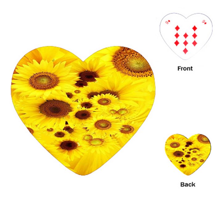 Beautiful Sunflowers Playing Cards Single Design (Heart)