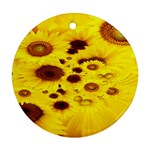 Beautiful Sunflowers Round Ornament (Two Sides) Front