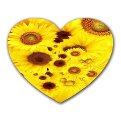 Beautiful Sunflowers Heart Mousepad