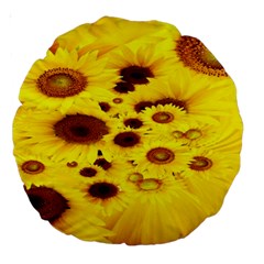 Beautiful Sunflowers Large 18  Premium Round Cushions