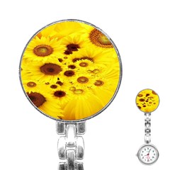 Beautiful Sunflowers Stainless Steel Nurses Watch