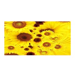 Beautiful Sunflowers Satin Wrap 35  X 70 