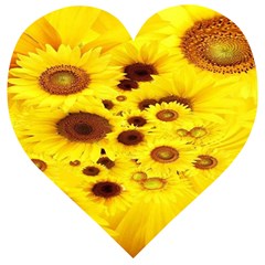 Beautiful Sunflowers Wooden Puzzle Heart by Ket1n9