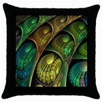 Psytrance Abstract Colored Pattern Feather Throw Pillow Case (Black) Front