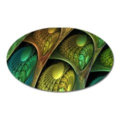 Psytrance Abstract Colored Pattern Feather Oval Magnet by Ket1n9