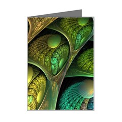 Psytrance Abstract Colored Pattern Feather Mini Greeting Card by Ket1n9