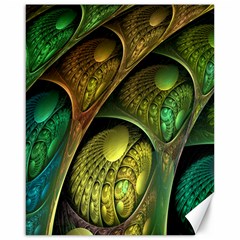 Psytrance Abstract Colored Pattern Feather Canvas 16  X 20  by Ket1n9