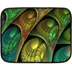 Psytrance Abstract Colored Pattern Feather Two Sides Fleece Blanket (mini) by Ket1n9