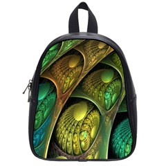 Psytrance Abstract Colored Pattern Feather School Bag (small) by Ket1n9