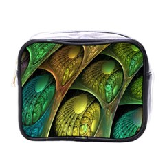 Psytrance Abstract Colored Pattern Feather Mini Toiletries Bag (one Side) by Ket1n9