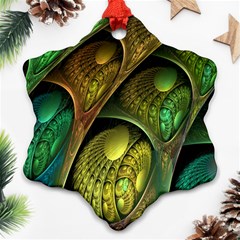 Psytrance Abstract Colored Pattern Feather Ornament (snowflake)