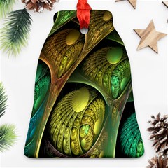 Psytrance Abstract Colored Pattern Feather Bell Ornament (two Sides)