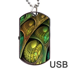 Psytrance Abstract Colored Pattern Feather Dog Tag Usb Flash (one Side)