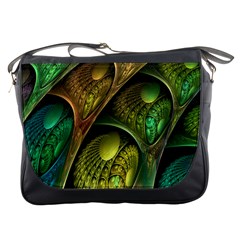 Psytrance Abstract Colored Pattern Feather Messenger Bag by Ket1n9