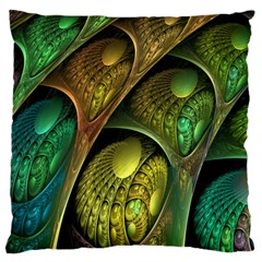 Psytrance Abstract Colored Pattern Feather Large Cushion Case (one Side) by Ket1n9