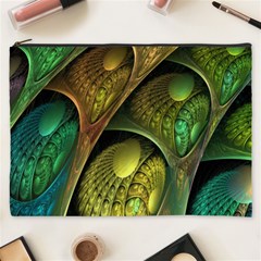 Psytrance Abstract Colored Pattern Feather Cosmetic Bag (xxxl) by Ket1n9