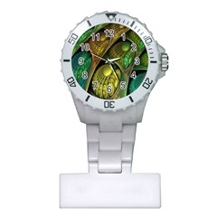 Psytrance Abstract Colored Pattern Feather Plastic Nurses Watch by Ket1n9