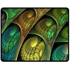 Psytrance Abstract Colored Pattern Feather Two Sides Fleece Blanket (medium) by Ket1n9