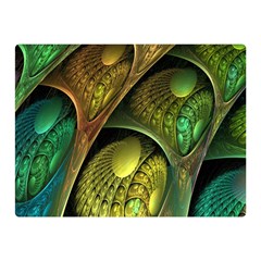 Psytrance Abstract Colored Pattern Feather Two Sides Premium Plush Fleece Blanket (mini) by Ket1n9