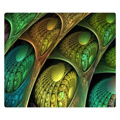 Psytrance Abstract Colored Pattern Feather Two Sides Premium Plush Fleece Blanket (kids Size) by Ket1n9