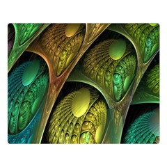 Psytrance Abstract Colored Pattern Feather Two Sides Premium Plush Fleece Blanket (large) by Ket1n9