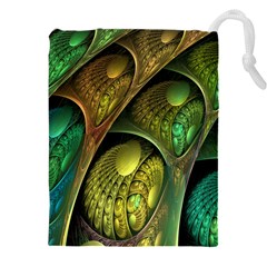 Psytrance Abstract Colored Pattern Feather Drawstring Pouch (5xl) by Ket1n9