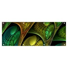 Psytrance Abstract Colored Pattern Feather Banner And Sign 8  X 3  by Ket1n9