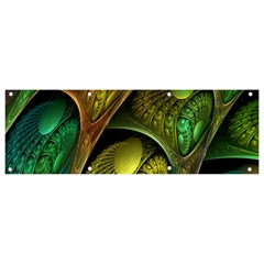 Psytrance Abstract Colored Pattern Feather Banner And Sign 9  X 3  by Ket1n9