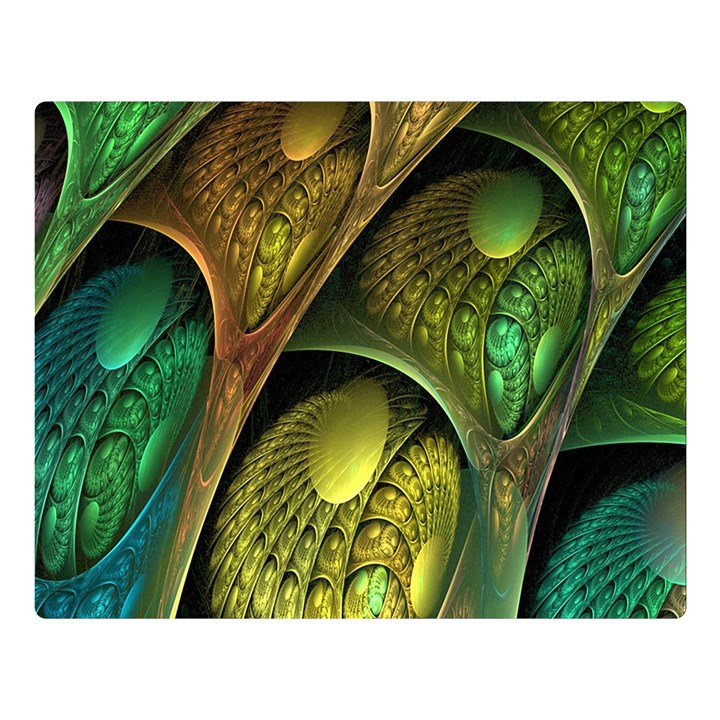 Psytrance Abstract Colored Pattern Feather Premium Plush Fleece Blanket (Large)