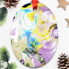 Watercolour Watercolor Paint Ink Ornament (oval)