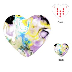 Watercolour Watercolor Paint Ink Playing Cards Single Design (heart)