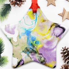 Watercolour Watercolor Paint Ink Star Ornament (two Sides)