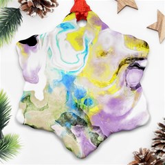 Watercolour Watercolor Paint Ink Ornament (snowflake)